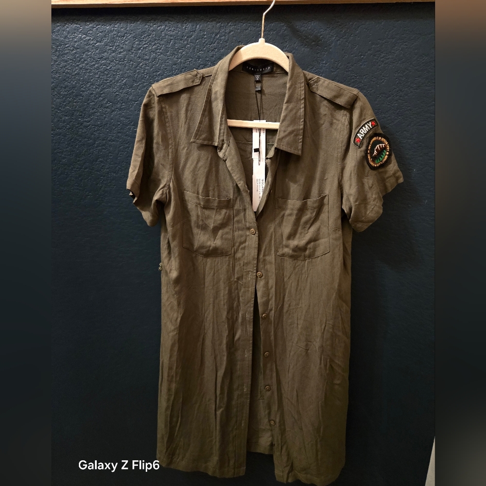 Danctuary Olive Green Shirt Dress